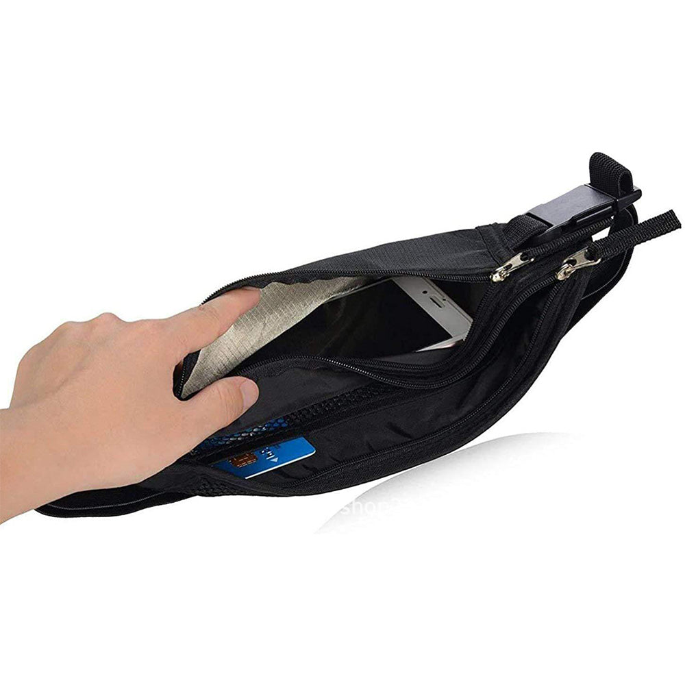 Secure RFID Blocking Money Belt Anti Theft Hidden Fanny Pack Water Repellent Travel Pouch
