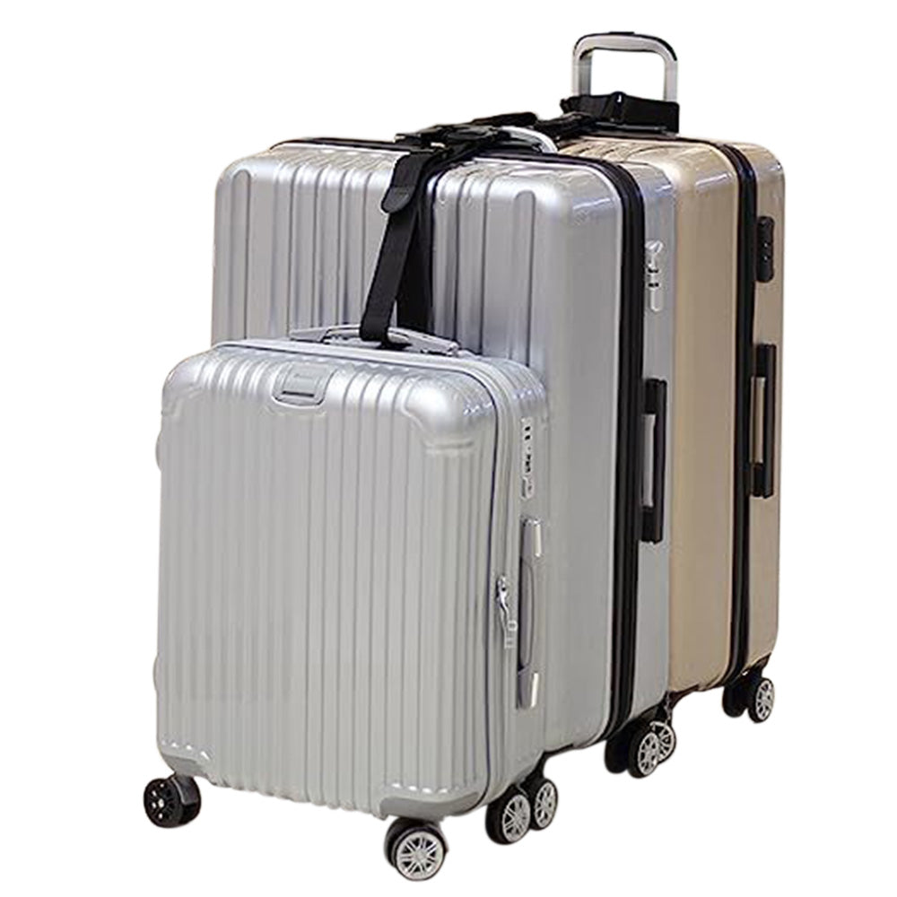 2Pcs Adjustable Luggage Straps Set T-Shaped and Add-a-Bag Strap for Connecting 3 Suitcases