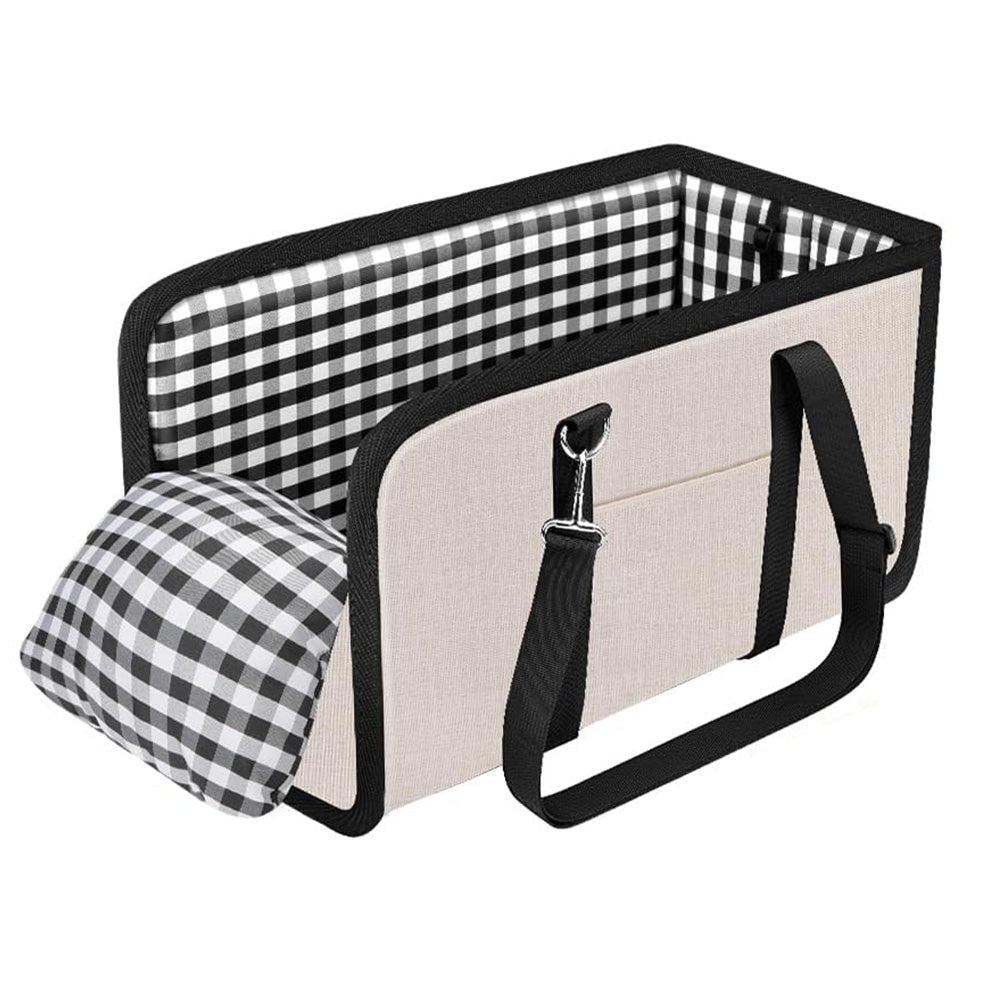 Oxford Fabric Center Console Pet Vehicle Seat Carrier for Small Dogs Cats