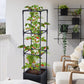 3Tiers Raised Planter Boxes with Trellis for Climbing Vegetable Plants