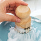 3PCS Bamboo Round Mini Dish Brush Natural Cleaning Brush Kitchen Scrubber Set