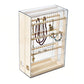 2-Tier Jewelry Organizer with Pull Out Drawer Earring Storage Box Display Case for Earrings Necklace Rings Studs