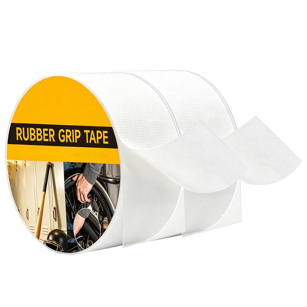 2 Pack 5m Ultra Thin Self Adhesive Rubber Anti Slip Grip Tape for Handles-White