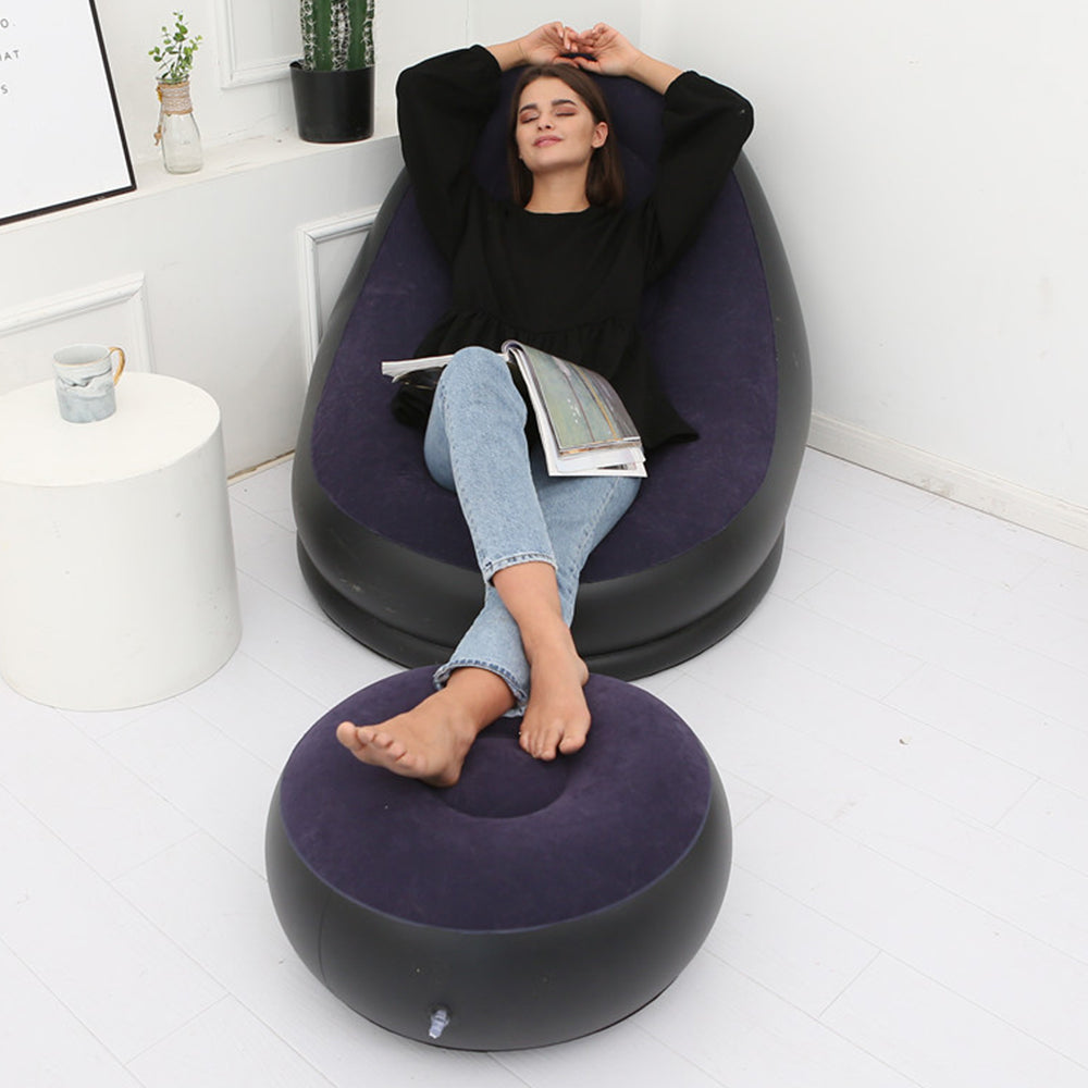 Inflatable Lounge Chair and Footrest Set