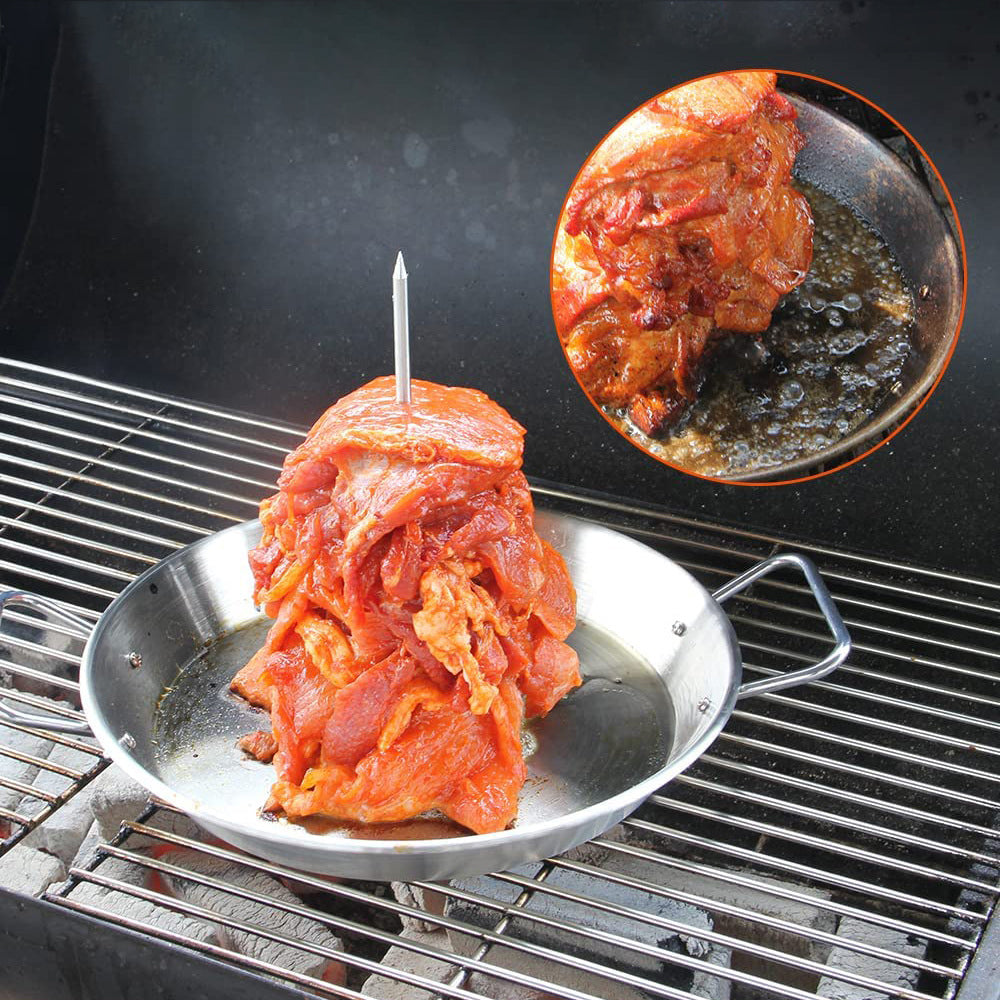 Stainless Steel Removable BBQ Vertical Skewer with Hanger and Base