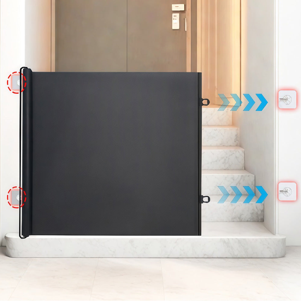 Retractable Pet Gate No Drill Barrier for Dogs and Cats Indoor Outdoor Use