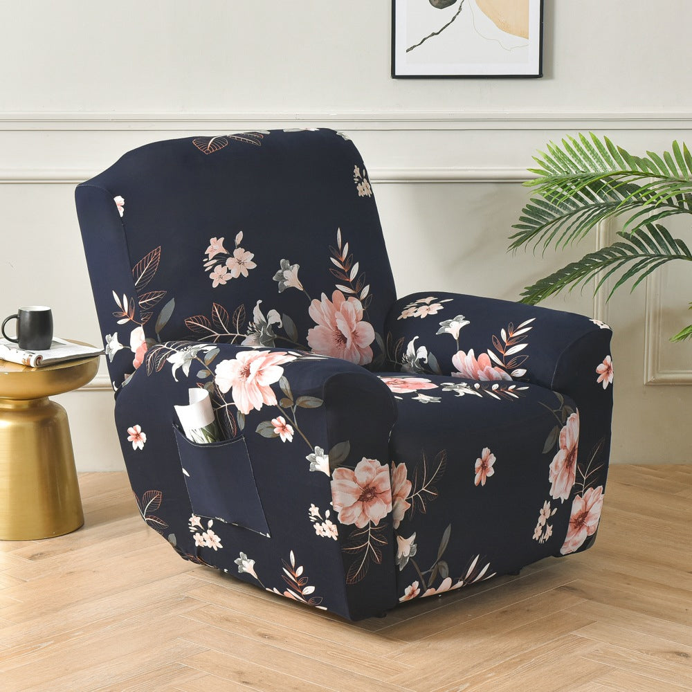 4 Pieces Set Printed Recliner Chair Cover