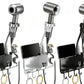 Adhesive Wall Mount Hair Dryer Holder with Phone Stand and Cord Organizer