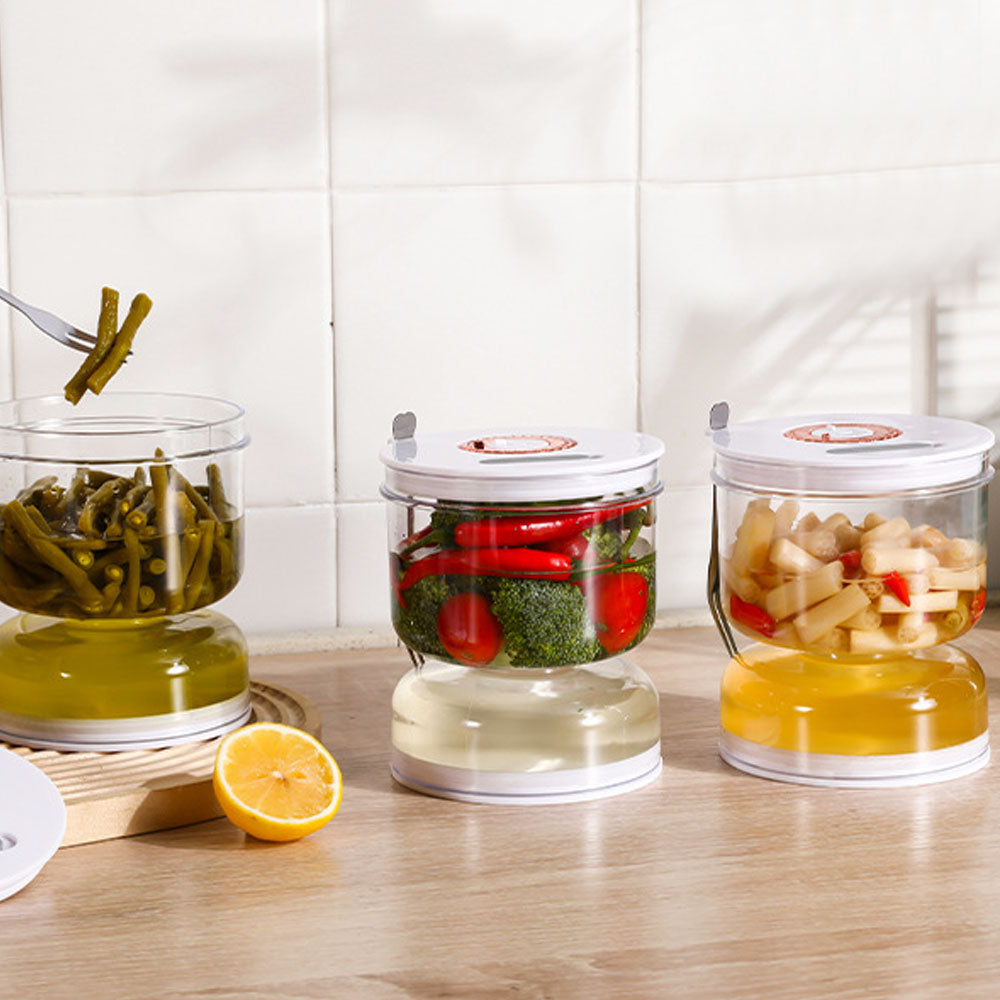 Pickles Jar with Strainer Flip with Airtight Lids and Forks