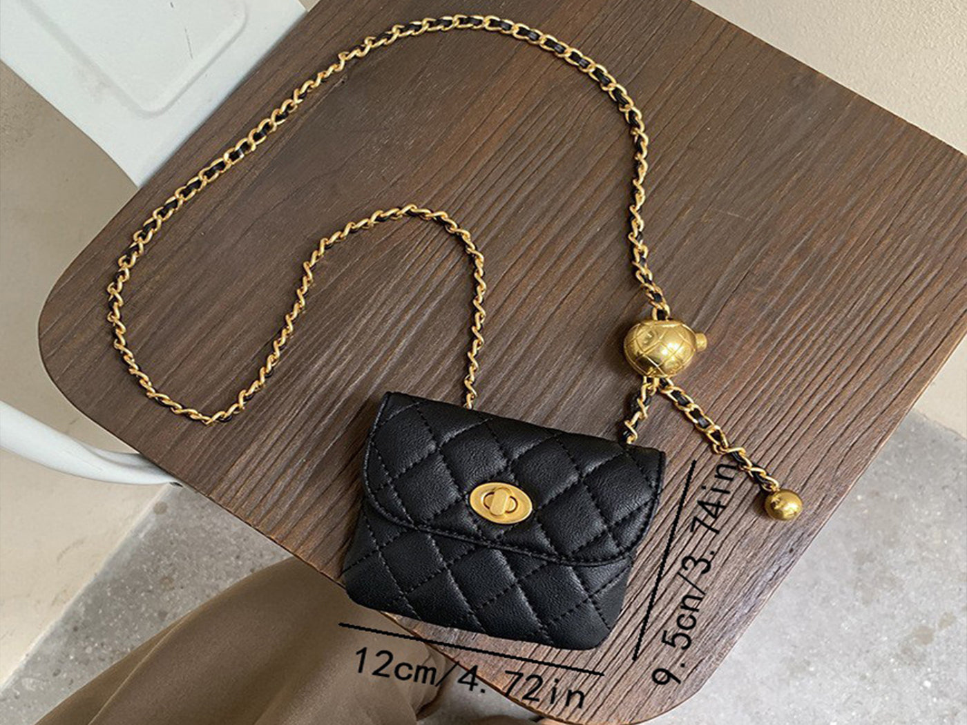 PU Leather Women Adjustable Metal Chain Belt Crossbody Waist Bag