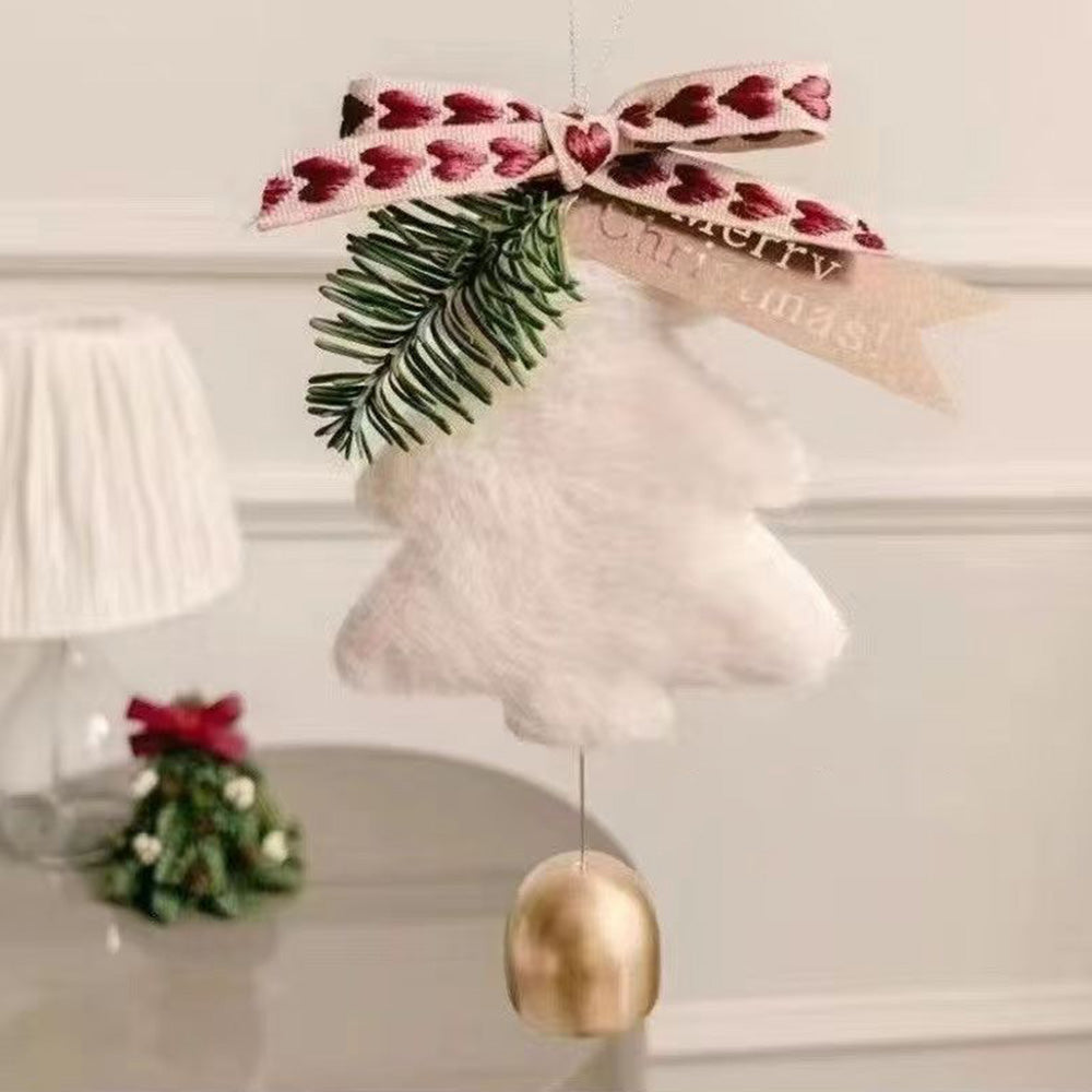 3pcs Jingle Bells Christmas Tree Decorations Plush Pendant Hanging Christmas Ornaments