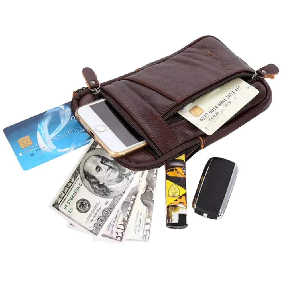 Leather Phone Pouch Crossbody Bag for Men