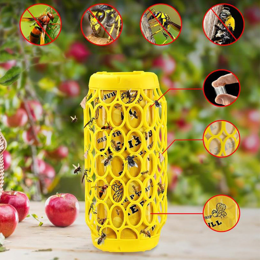 Wasp Trap Outdoor Hanging Carpenter Bee Trap Wasp Killer Insect Catcher Tool with 8 Stickers
