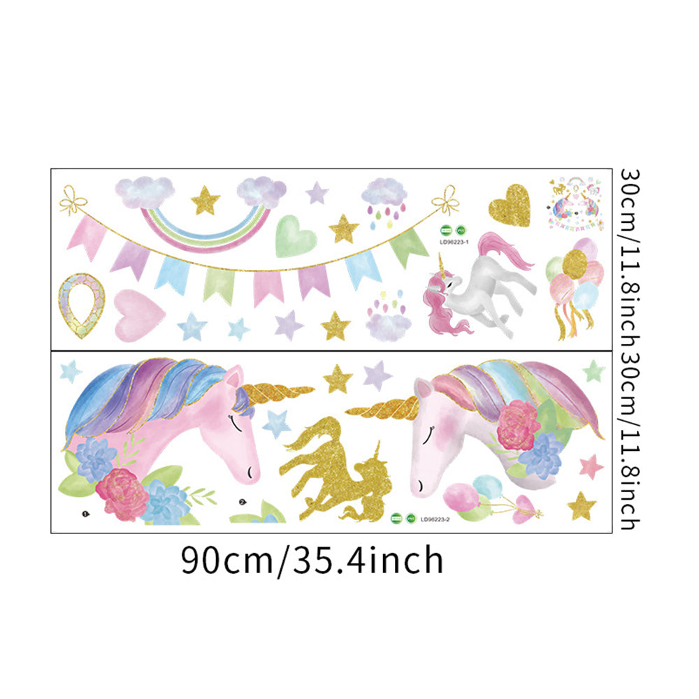 Rainbow Unicorn Wall Stickers Decors for Girls Room