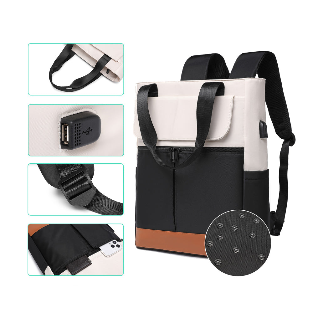 Water Resistant Travel Laptop Backpack with USB Charging Port