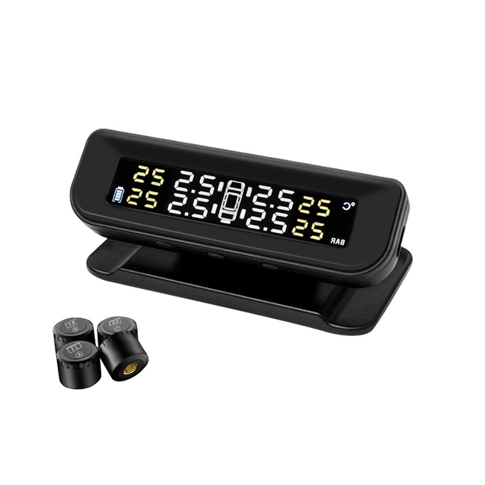 Solar Wireless Smart Tire Pressure Monitor with External Sensors