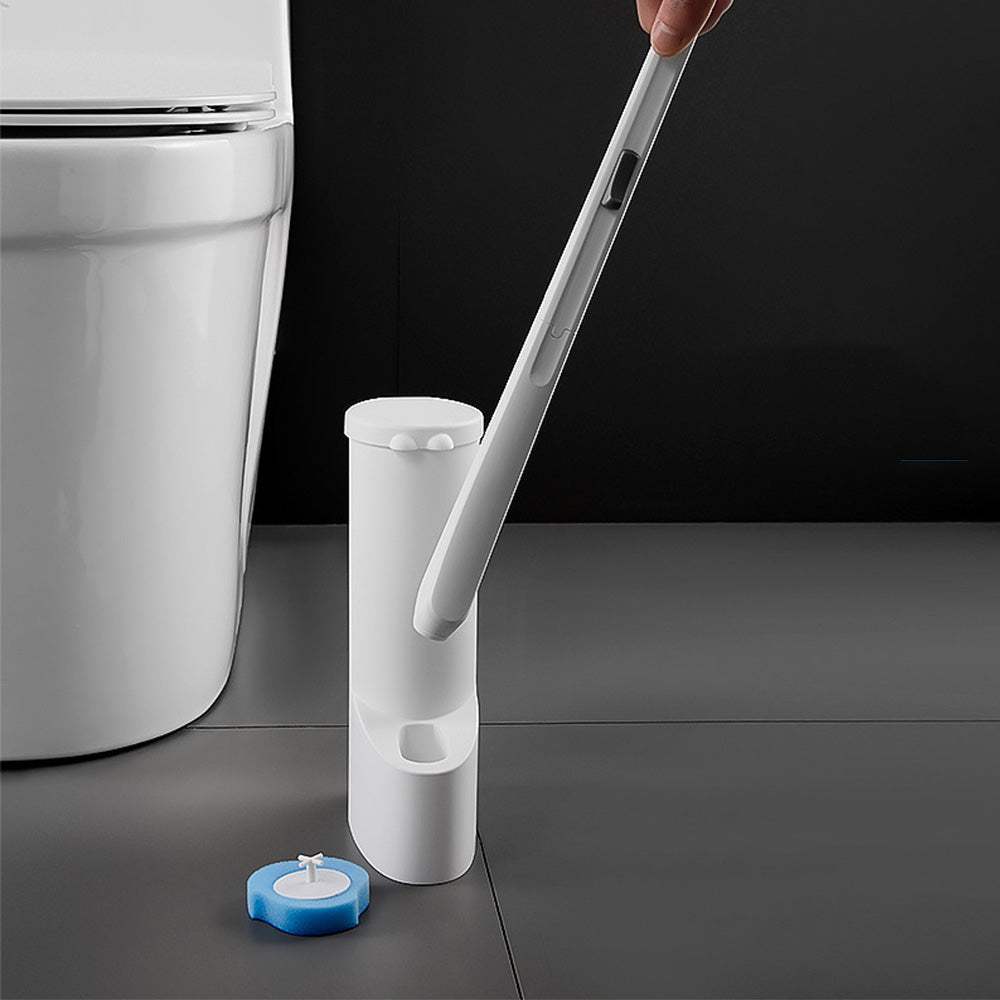 Disposable Toilet Brush Bathroom Bowl Cleaning Set with Replaceable Heads