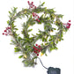 Christmas Mistletoe Rattan with Lamp String Artificial Mistletoe Leaves Berries String