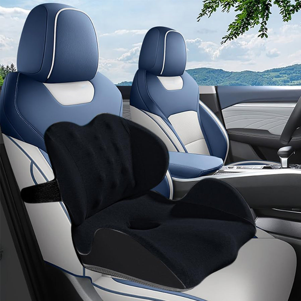 Memory Foam Seat Cushion Lumbar Support Pillow Chair Pad for Office Car