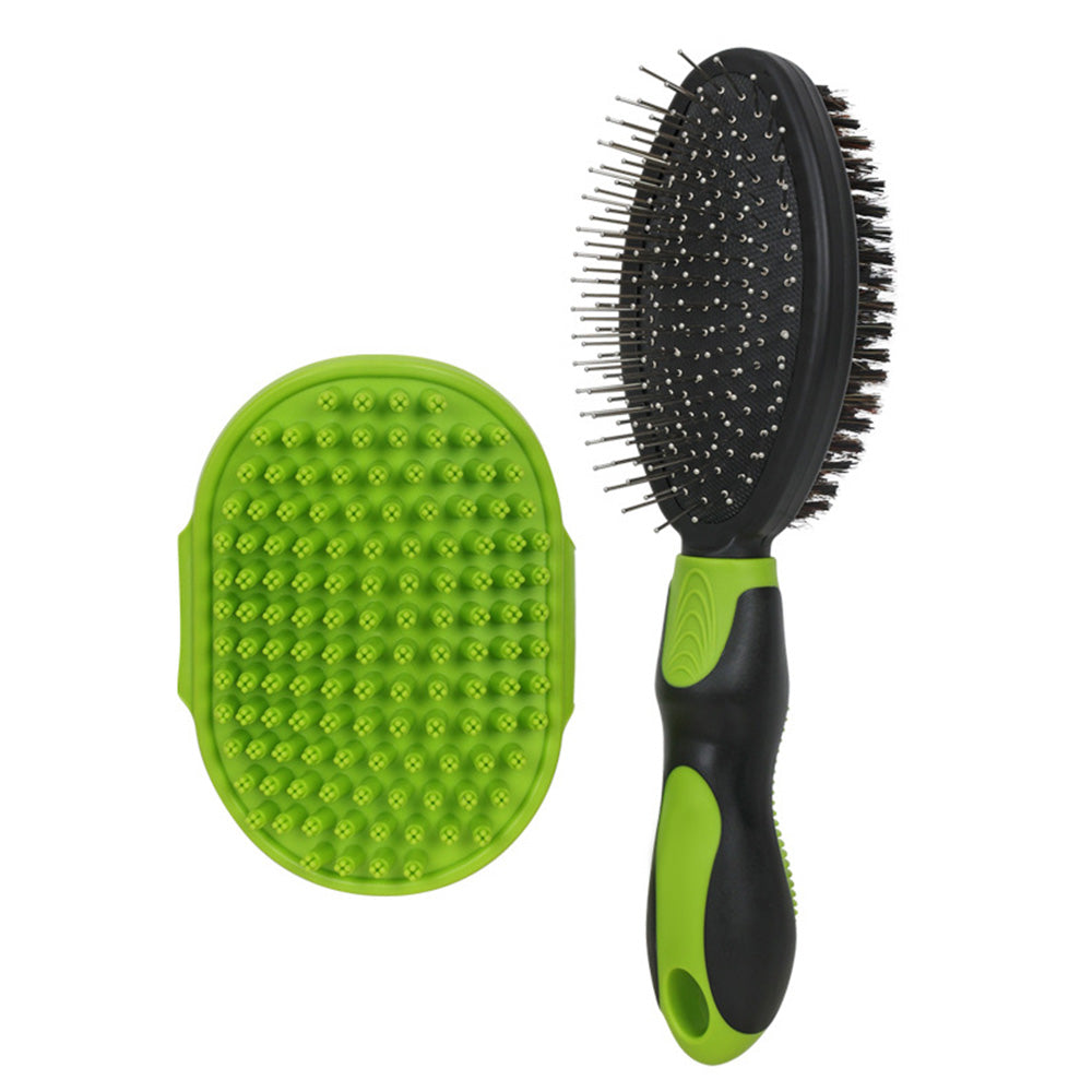 2PCS Pet Grooming Tools Pet Bath Brush Deshedding Dog Brush Suitable For Dogs Cats and Horses