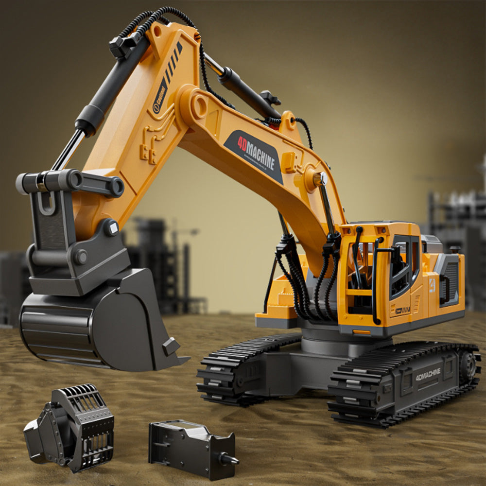 3-in-1 RC Excavator Toy 2.4G Remote Control Digger with 3 Work Heads