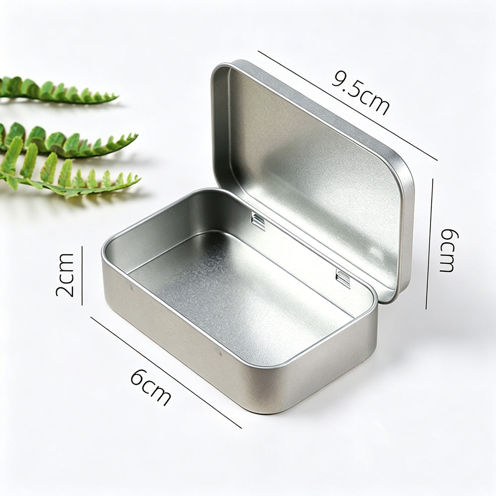 6 PCS Rectangular Small Tin Box with Hinged Lid Portable Storage Box for Candies Tea