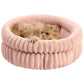 Donut Plush Pet Dog Cat Bed Fluffy Soft Warm Nest for Indoor Cats Small Dogs-Pink
