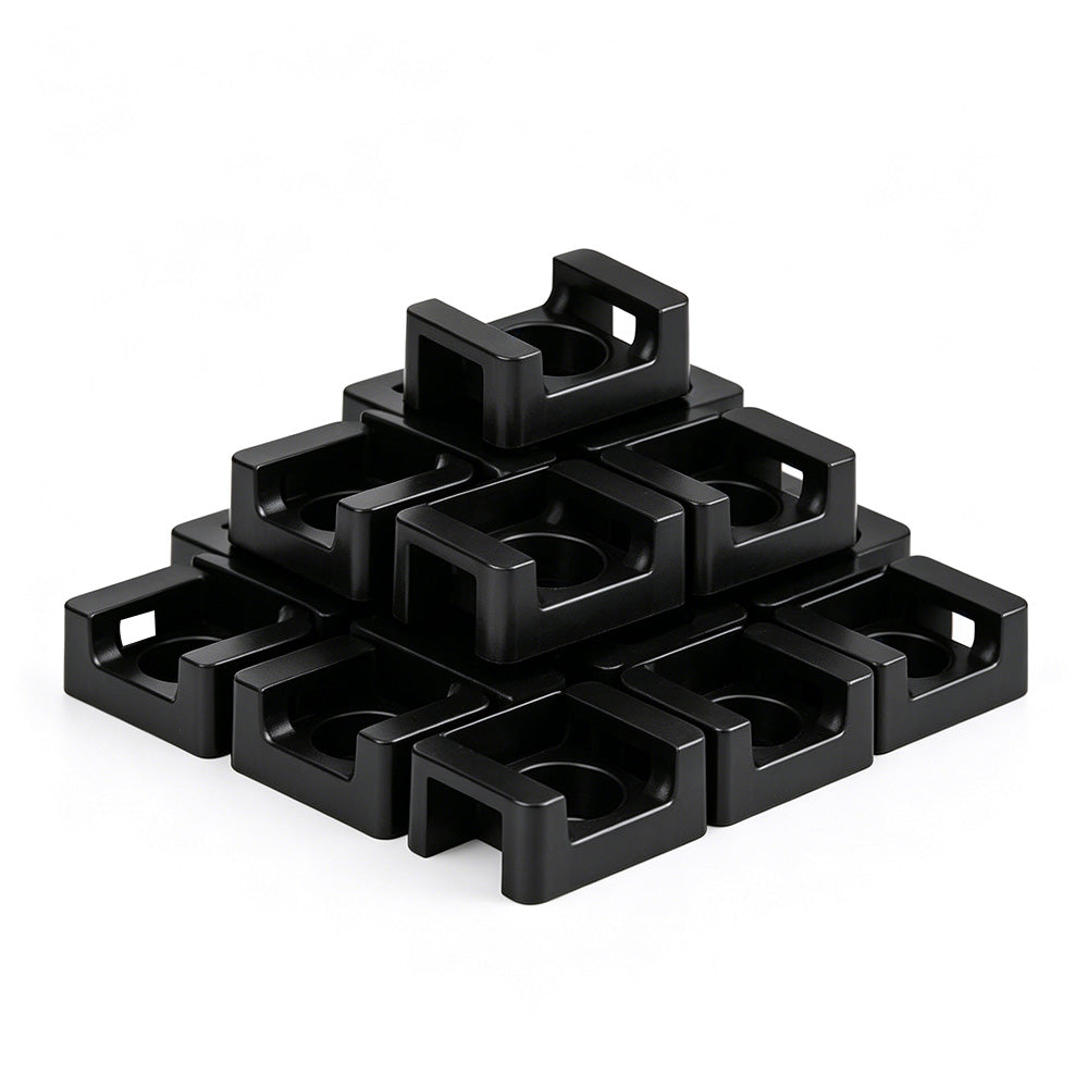 500 PCS Cable Tie Base Nylon Saddle Mount for Wire Management-Black
