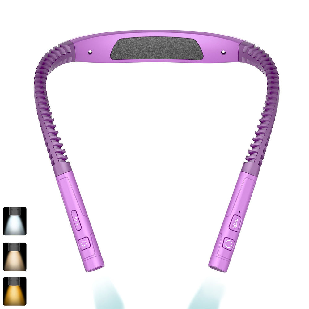 LED Book Light Adjustable Brightness Neck Reading Light for Knitting Repairing