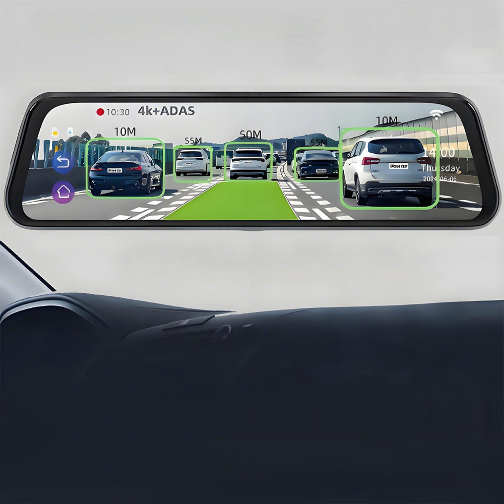 4K 10 Inch Dual Cam Car Rear Mirror View Camera Dash Camera for Car with ADAS