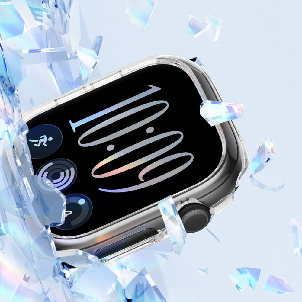 2 Piece Case and Screen Protector Set for Apple Watch Series 12-Transparent