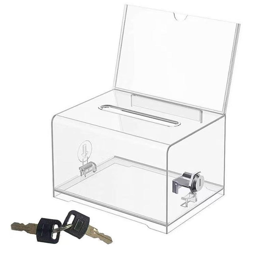 Lockable Suggestion Box with Keys Desktop Collection Box for Voting Donations Suggestions