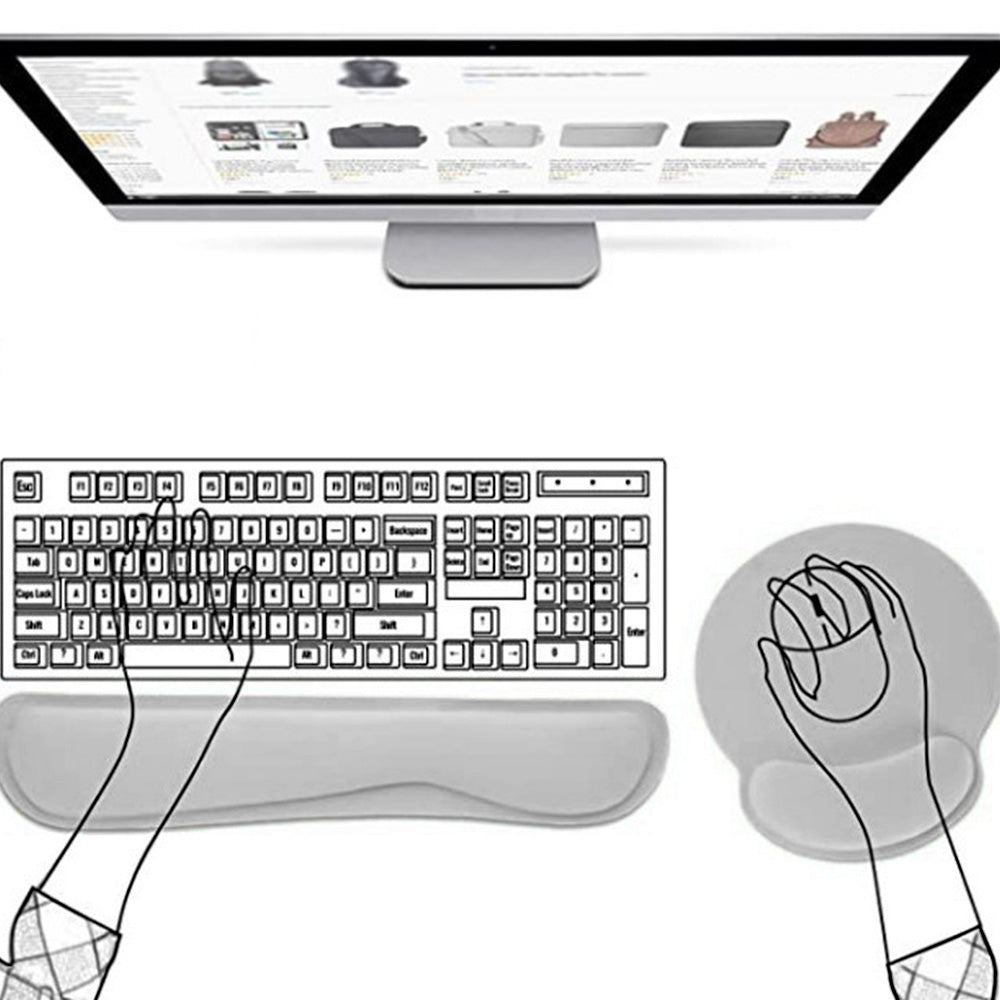 3Pcs Gaming Mouse Pad Mouse Pad with Wrist Rest Circle Curved Ergonomic Mousepad