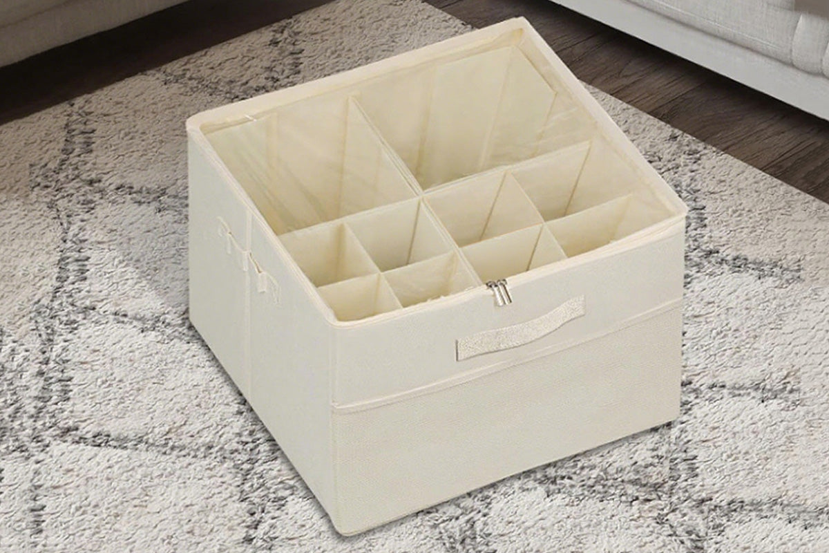 Shoe Organizer for Closet Foldable Shoe Storage Containers with Adjustable Dividers and Transparent Cover