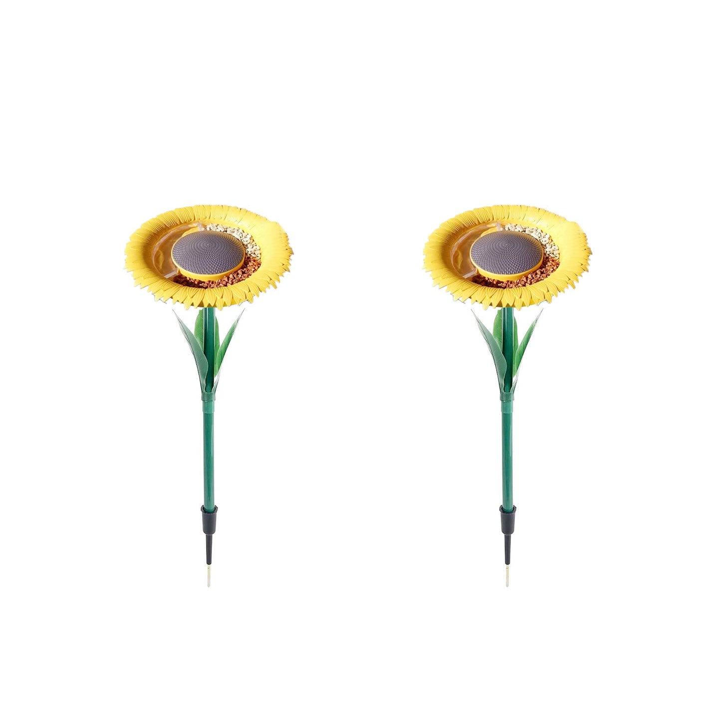 2Pcs Sunflower Standing Bird Feeder Bird Bath Feeders Bowl for Outdoor