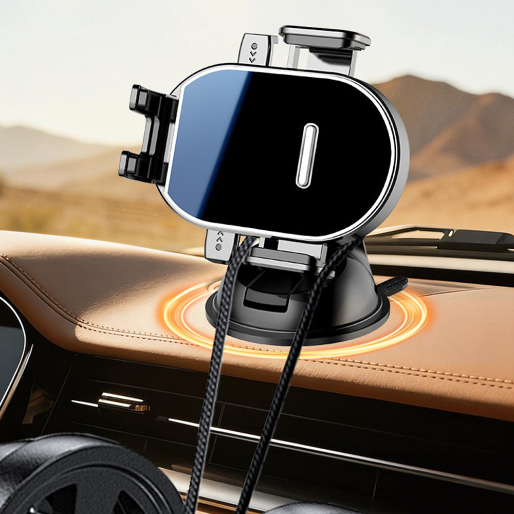 Car Phone Holder Dashboard Suction Cup One Key Clamp Design