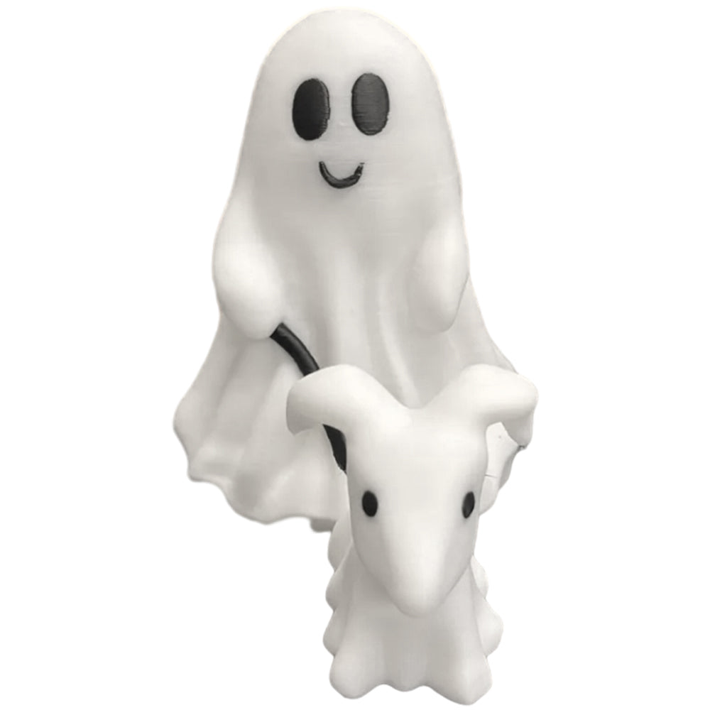 Halloween Ghost Walking Dog Statue