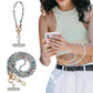 Rhinestone Crossbody Phone Lanyard with Wrist Strap and Locking Clips
