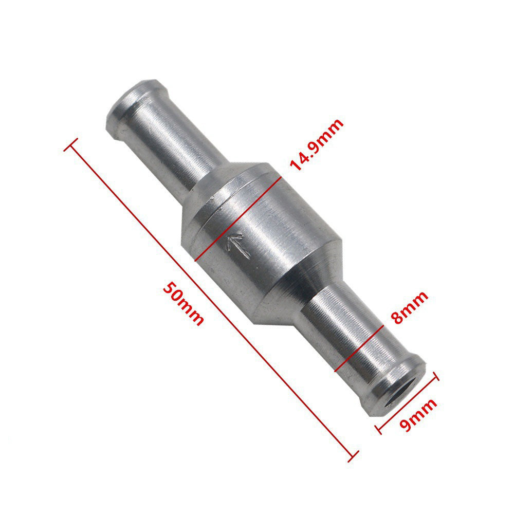 2 PCS One Way Non Return Check Valve Aluminum Alloy One Way Check Valve for Fuel Oil Water