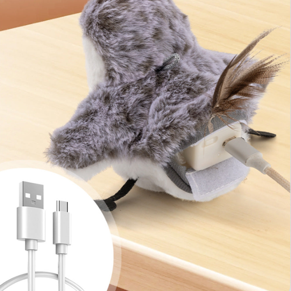 Cat Toys Flapping Bird Rechargeable Touch Activated Kitten Toy Interactive Cat Exercise Toys For All Breeds Cat