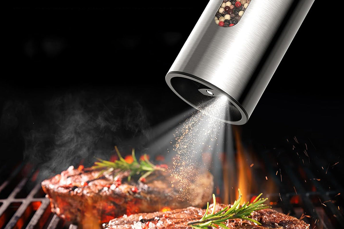 2Pcs Salt and Pepper Grinder Set Stainless Steel Salt and Pepper Shakers for Kitchen