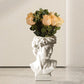 Resin Creative Human Head Sculpture Makeup Brush Storage Box Flower Pot Pen Holder