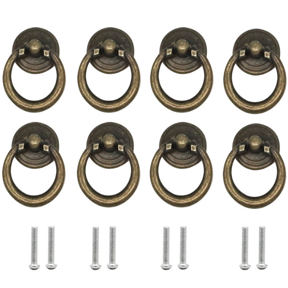 8 Pack Round Cabinet Knobs Zinc Alloy Drawer Pull Handles for Furniture