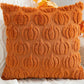 Fall Pillow Covers Halloween Pumpkins Faux Fur Pillowcase for Chair Sofa-Brown