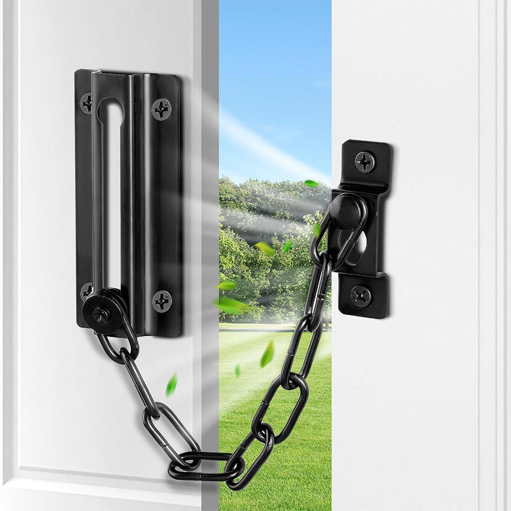 2 Pack Door Security Chain Lock Strong Door Chain Lock with 12 Screws for Wood Door