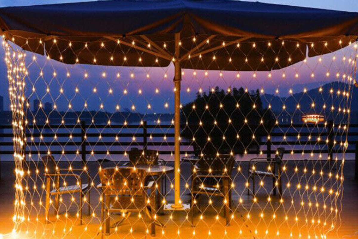 Outdoor Christmas Net Lights LED String Lights for Holiday Wedding Party Garden Decoration-Warm White