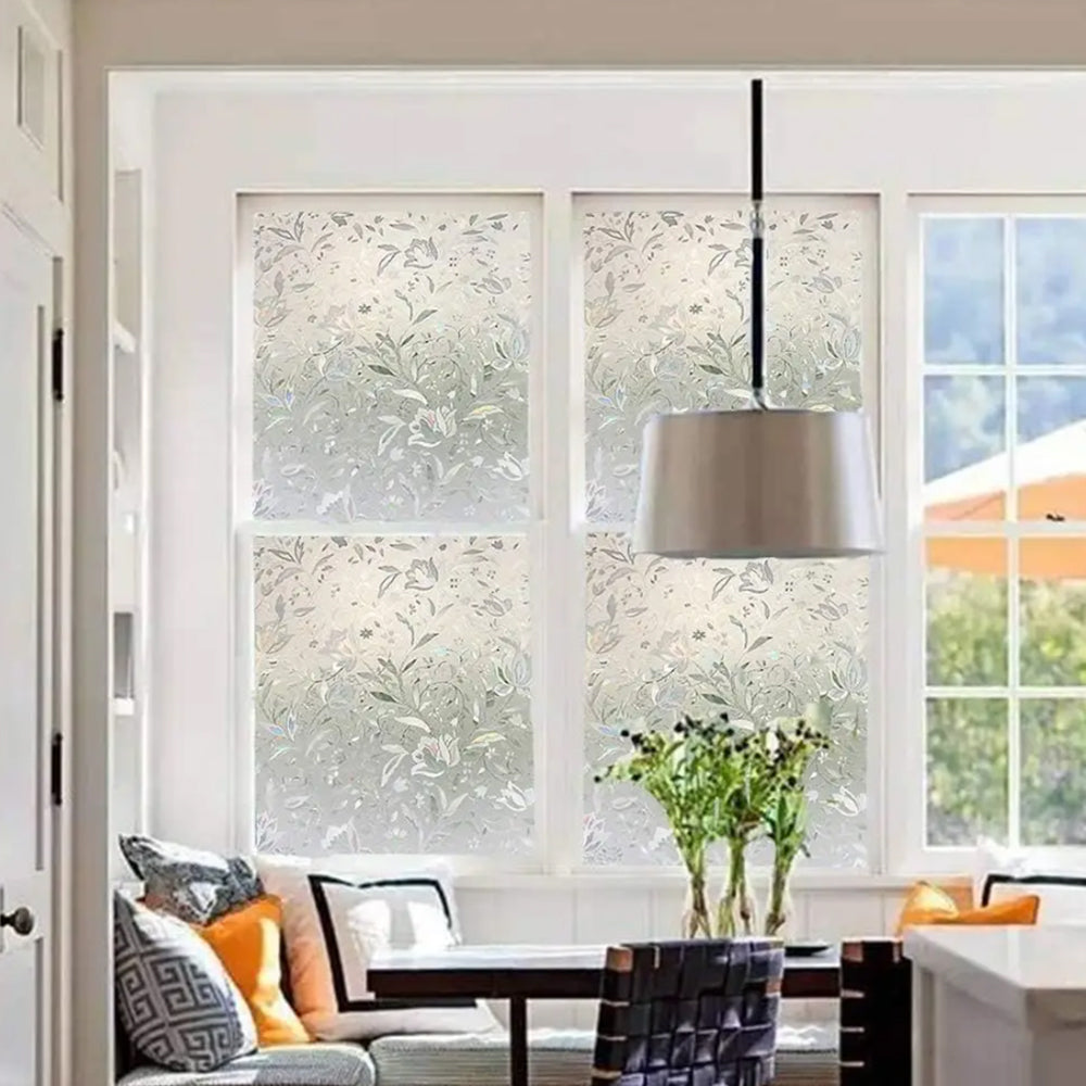 2Pcs 3D Rainbow Reflective Privacy Static Clings Window Film