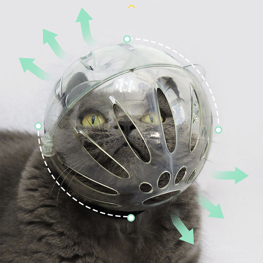 Transparent Cat Hood Astronaut Helmet Muzzle Mask for Preventing Biting and Licking
