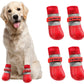 Waterproof Anti Slip Pet Shoes with Rubber Sole for Indoor and Outdoor Use-Red
