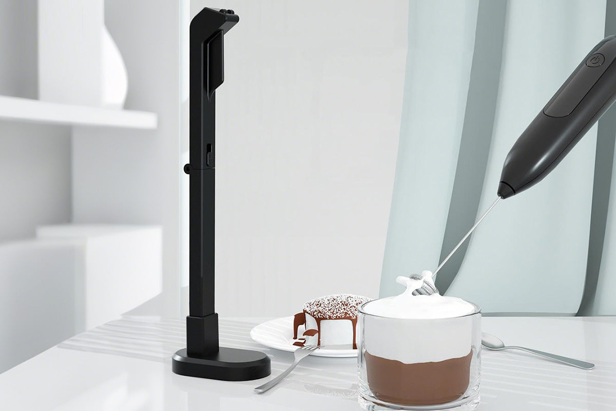 Rechargeable Handheld Milk Frother with Stand for Coffee Lattes Cappuccinos